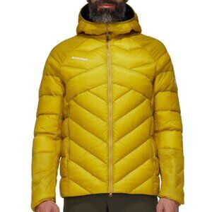 $439! NEW RARE Men's Mammut Taiss IN Hooded Down Jacket - Aura / Black - Medium